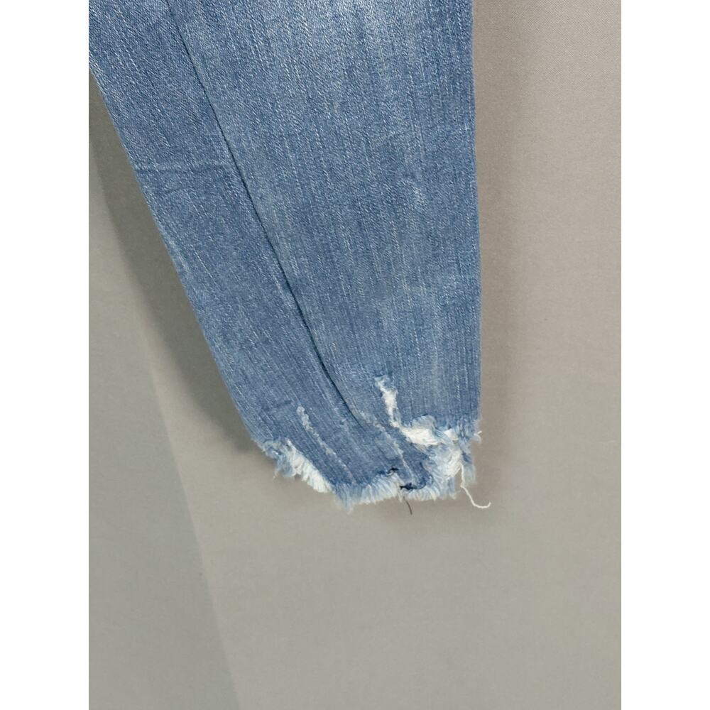 Express Ankle Legging Mid Rise Yellow Stripe Blue Jeans Women Size 4R - Picture 6 of 16